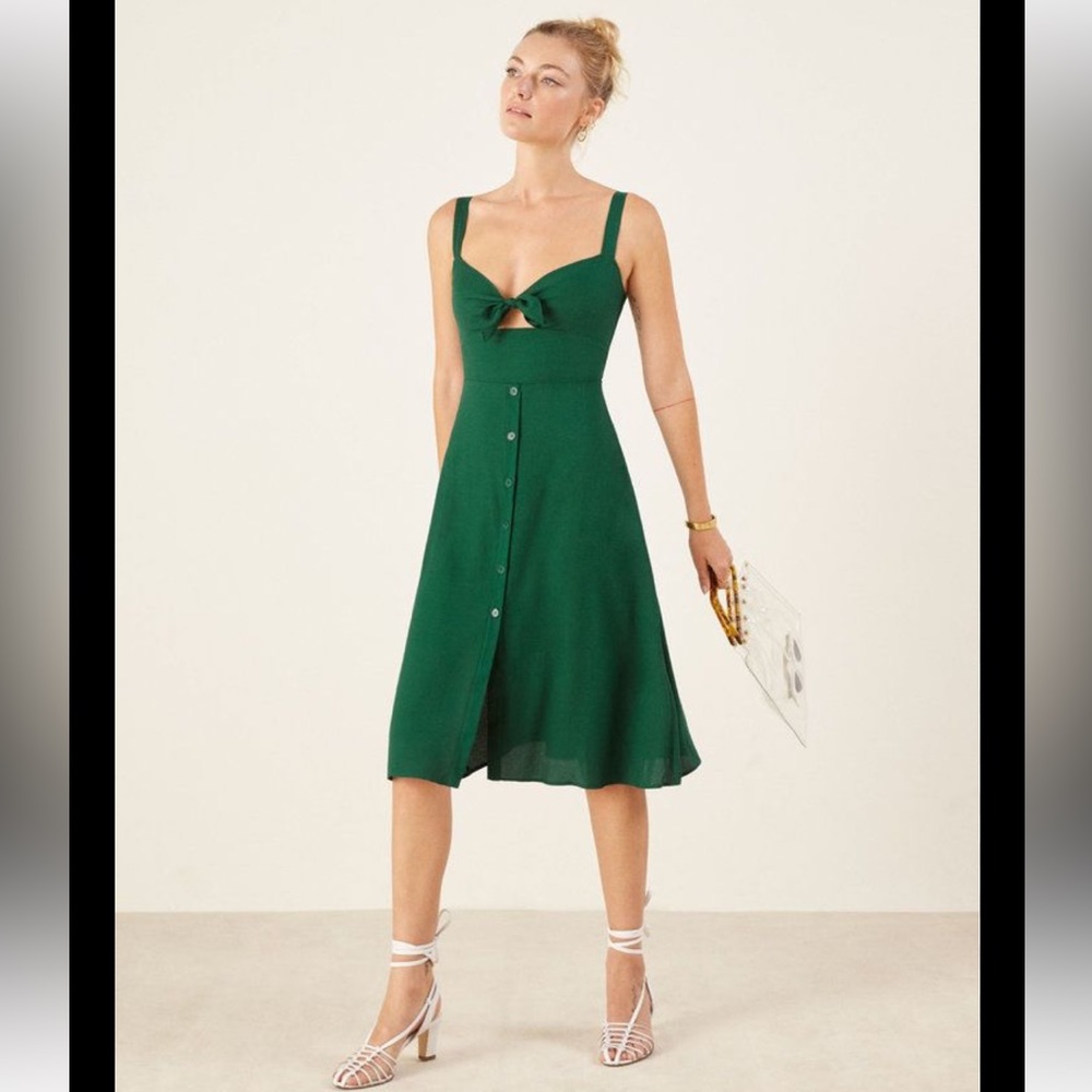 Reformation Green Midi Dress
